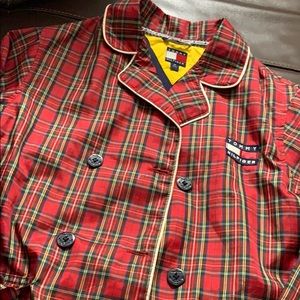 Tommy Hilfiger Red Plaid Raincoat